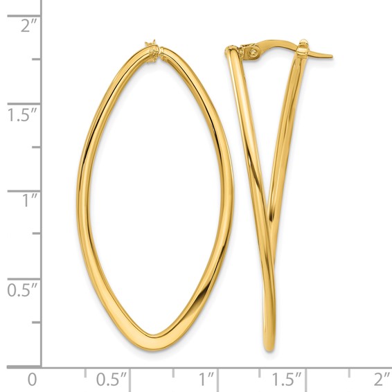 Leslie's 14K Polished Oval Hoop Earrings