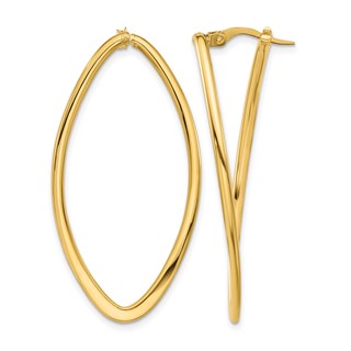 Leslie's 14K Polished Oval Hoop Earrings