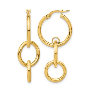 Leslie's 14K Polished Double Round Hoop Earrings