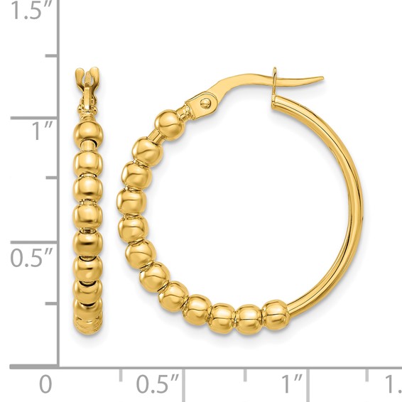 Leslie's 14K Polished Beaded Hoop Earrings