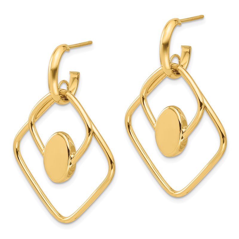 14K Polished Dangle Post Earrings