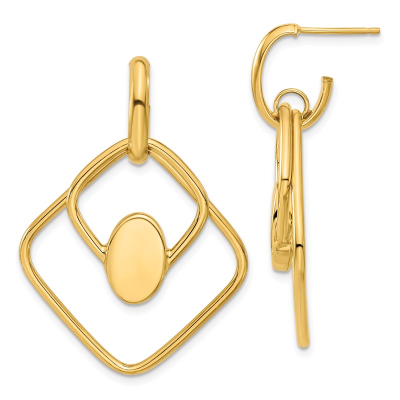 14K Polished Dangle Post Earrings