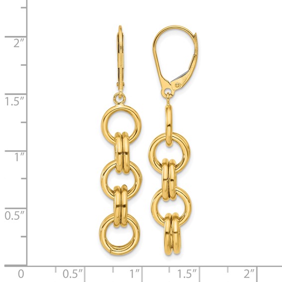 Leslie's 14K Polished Circle Links Dangle Earrings