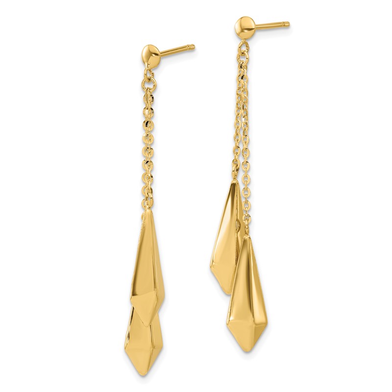 14K Polished Post Dangle Earrings