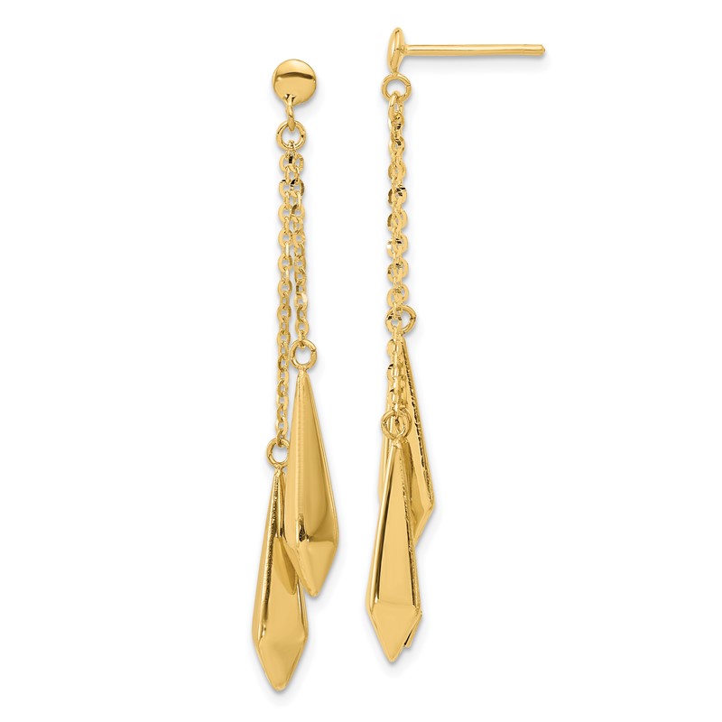 14K Polished Post Dangle Earrings