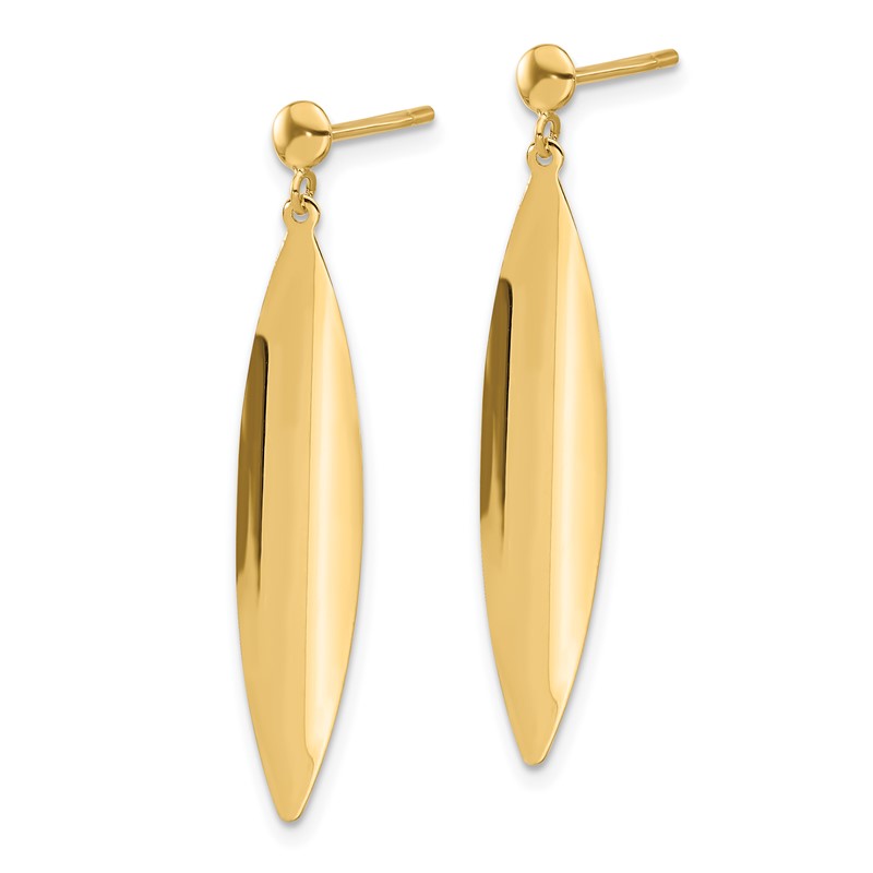 14K Polished Post Dangle Earrings