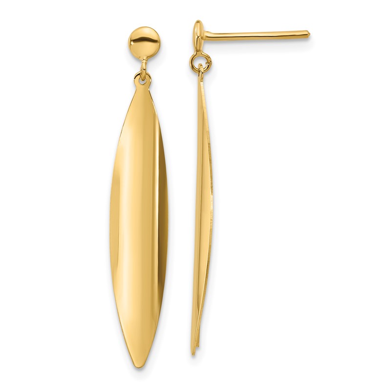 14K Polished Post Dangle Earrings