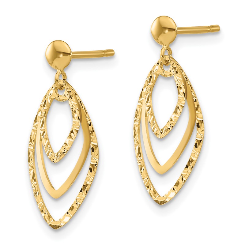 14K Polished Post Dangle Earrings