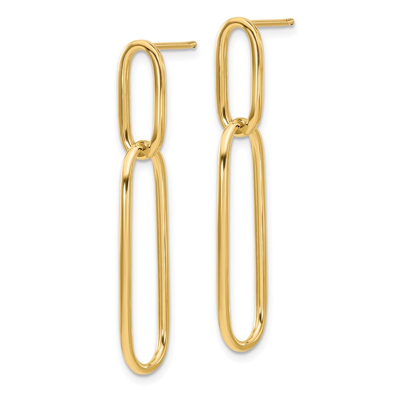 14k Polished Post Drop Earrings