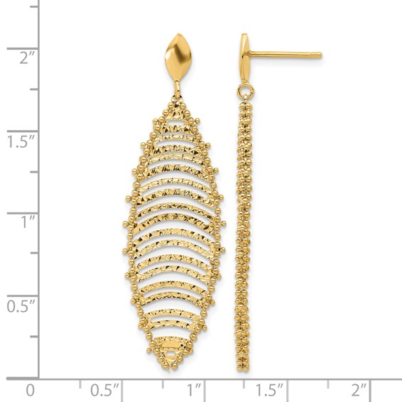 Leslie's 14K Polished and Textured Post Dangle Earrings