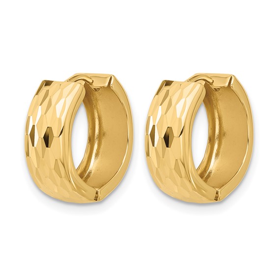 Leslie's 14K Diamond-Cut Hinged Huggie Earrings