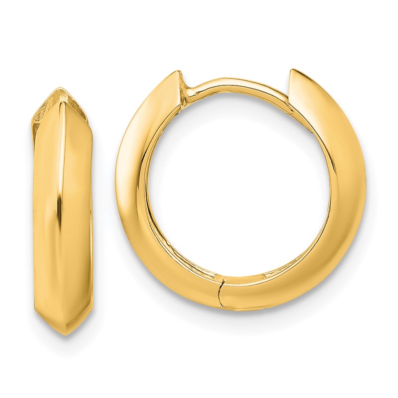 14K Polished Hinged Huggie Earrings