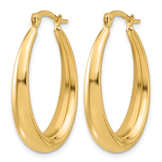 Leslie's 14K Polished Oval Hoop Earrings