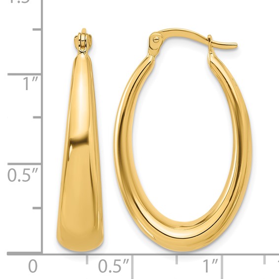 Leslie's 14K Polished Oval Hoop Earrings
