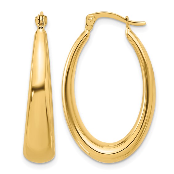 Leslie's 14K Polished Oval Hoop Earrings