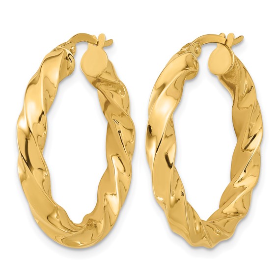Leslie's 14K Polished Twisted Hoop Earrings