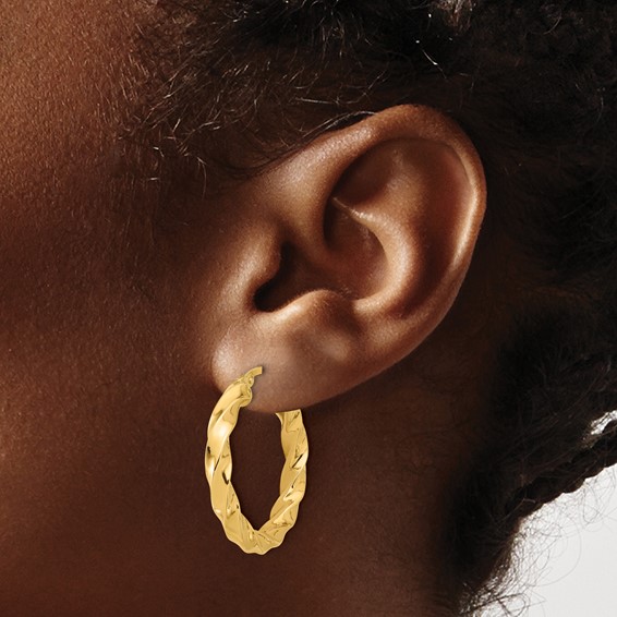 Leslie's 14K Polished Twisted Hoop Earrings