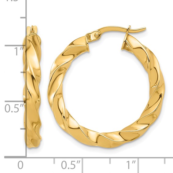 Leslie's 14K Polished Twisted Hoop Earrings