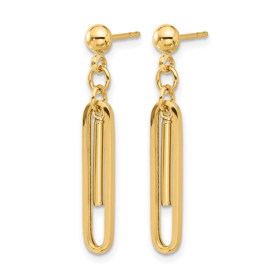 Leslie's 14K Polished Paperclip Dangle Earrings