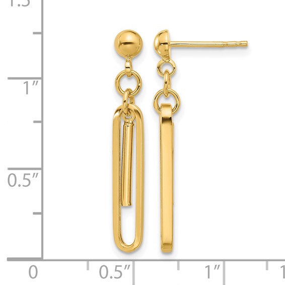 Leslie's 14K Polished Paperclip Dangle Earrings