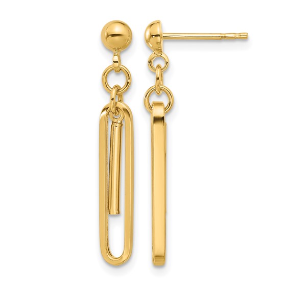 Leslie's 14K Polished Paperclip Dangle Earrings