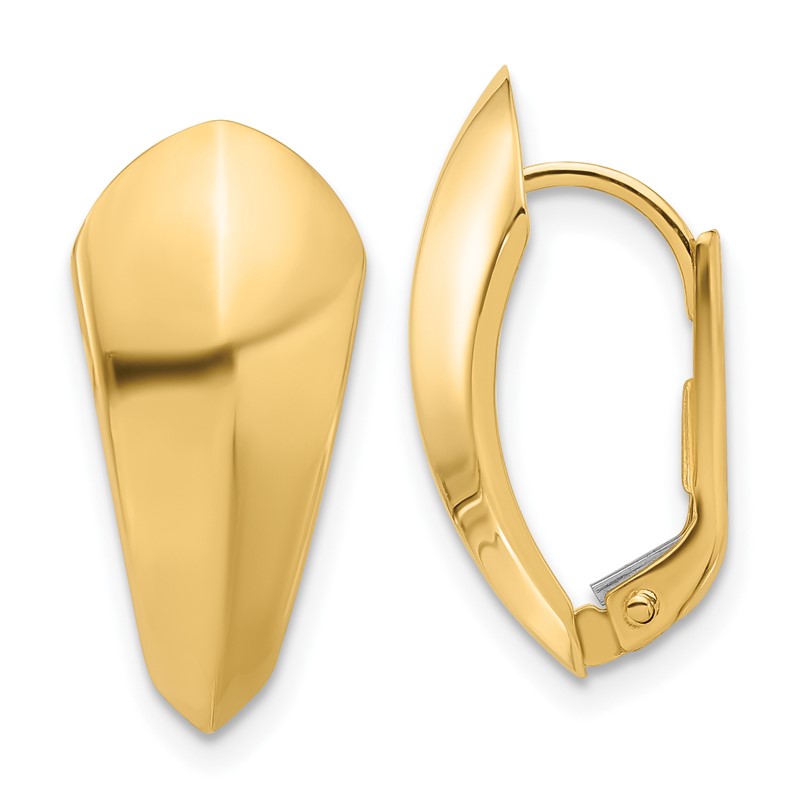 14K Polished Omega Back Earrings