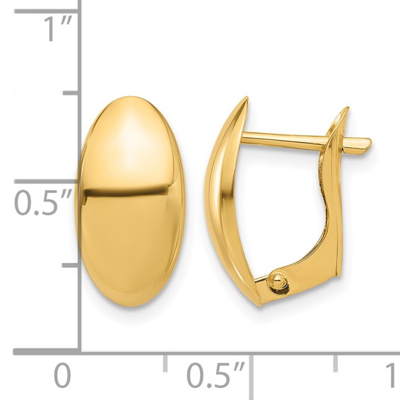 Leslie's 14K Polished Omega Back Earrings