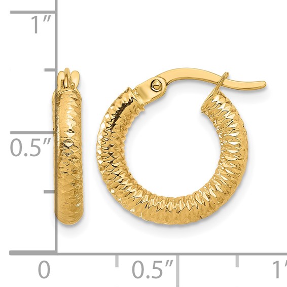 Leslie's 14K Polished and Diamond-cut Hoop Earrings