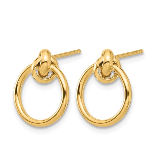 Leslie's 14K Polished Knot Circle Drop Post Earrings