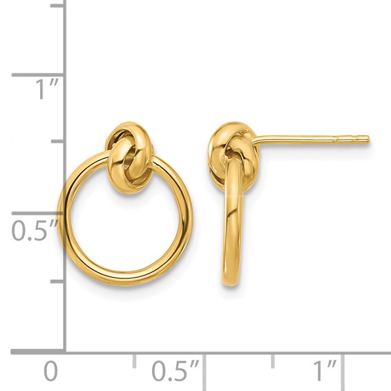Leslie's 14K Polished Knot Circle Drop Post Earrings