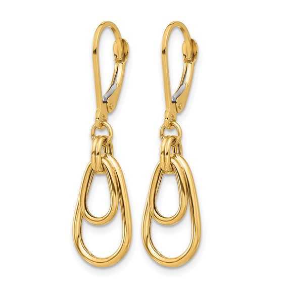 Leslie's 14K Polished Teardrop Dangle Leverback Earrings