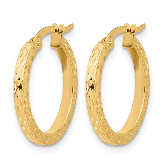 Leslie's Gold Polished and Diamond-cut Hoop Earrings
