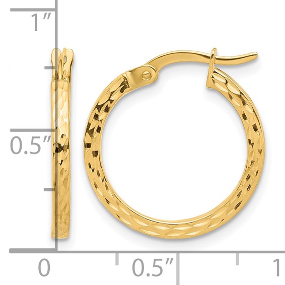 Leslie's Gold Polished and Diamond-cut Hoop Earrings