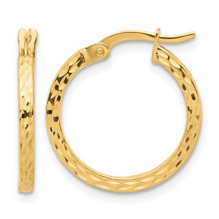 Leslie's Gold Polished and Diamond-cut Hoop Earrings