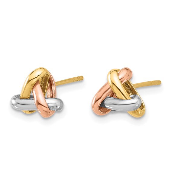 Leslie's 14K Tri-color Polished Love Knot Post Earrings
