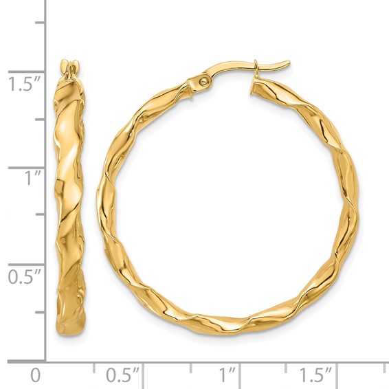 Leslie's Gold Polished and Twisted Hoop Earrings