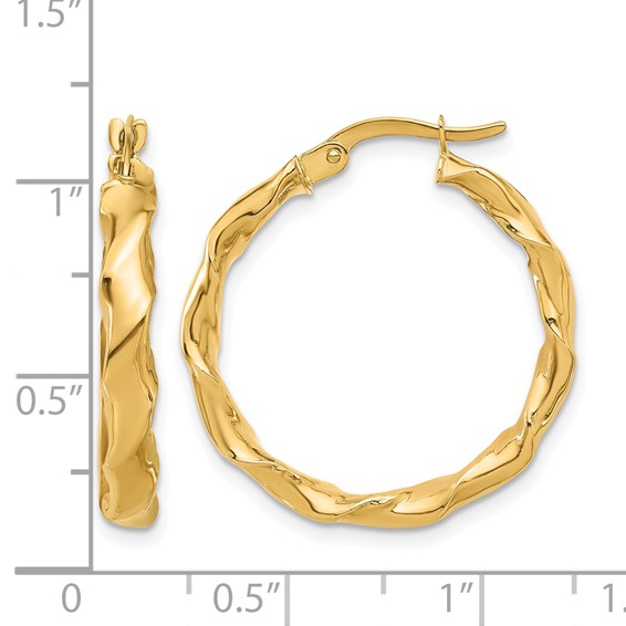 Leslie's 14K Polished Twisted Hoop Earrings