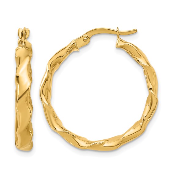 Leslie's 14K Polished Twisted Hoop Earrings