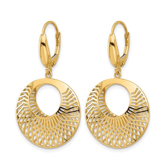 Leslie's 14K Polished Hollow Dangle Earrings