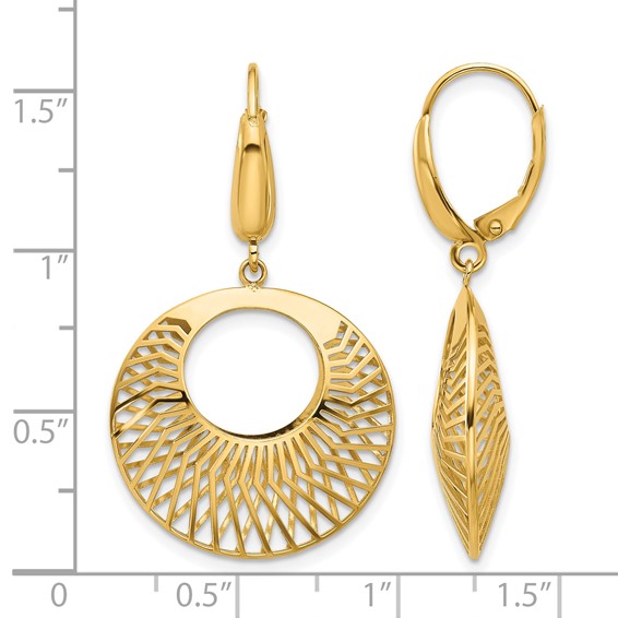 Leslie's 14K Polished Hollow Dangle Earrings