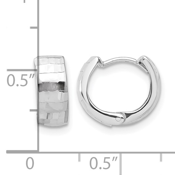 Leslie's Gold Polished and Diamond-cut Hinged Hoop Earrings