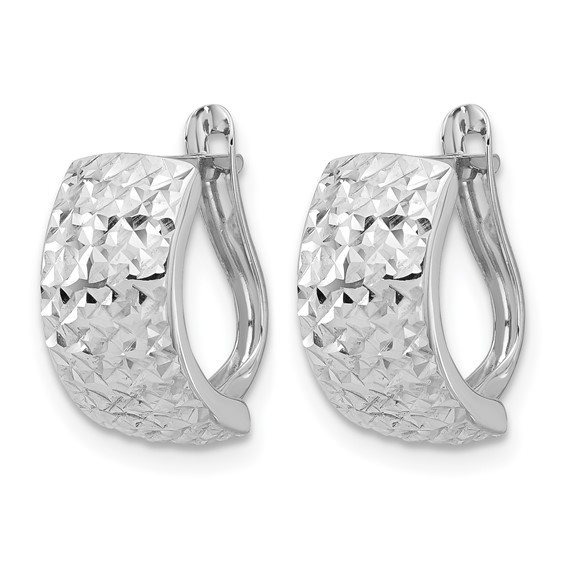 Leslie's Gold Polished and Diamond-cut Hinged Hoop Earrings