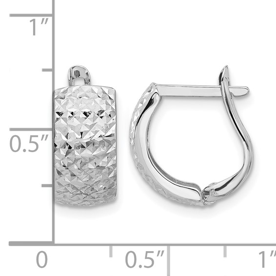 Leslie's Gold Polished and Diamond-cut Hinged Hoop Earrings