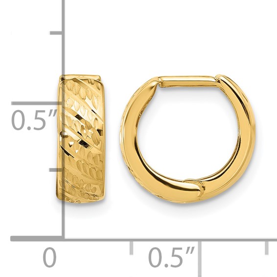 Leslie's 14K Polished and Diamond-cut Huggie Hoop Earrings