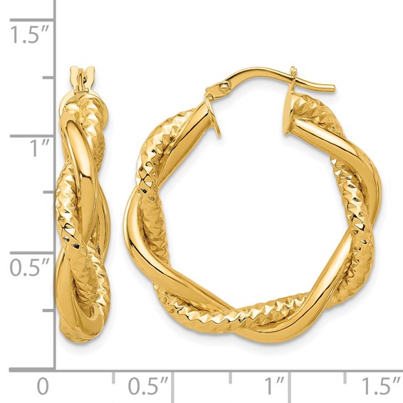 Leslie's Gold Polished and Twisted Hoop Earrings