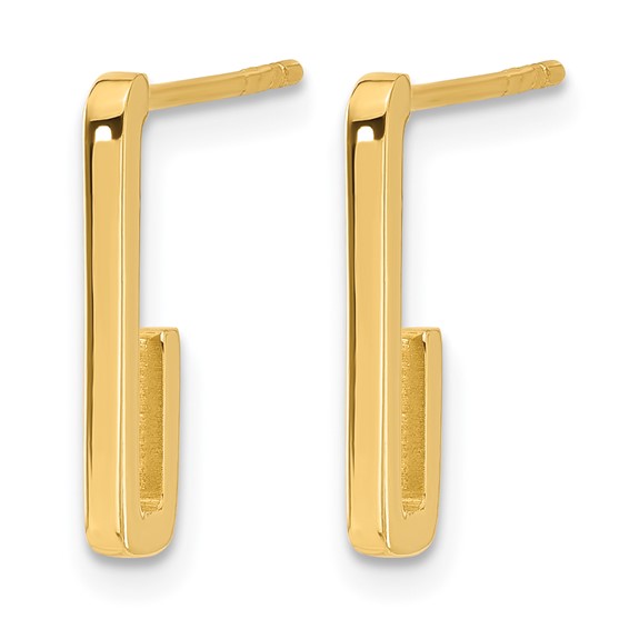 Leslie's 14K Polished J-Hoop Post Earrings