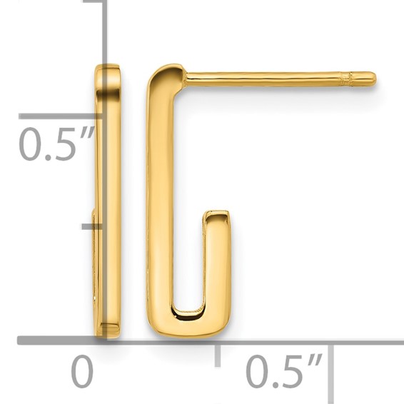 Leslie's 14K Polished J-Hoop Post Earrings