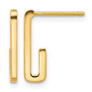 Leslie's 14K Polished J-Hoop Post Earrings