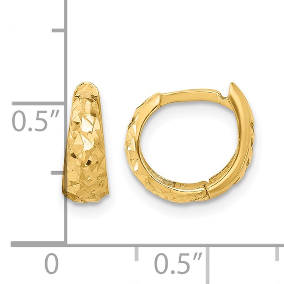 Leslie's 14K Polished and Diamond-cut Huggie Hoop Earrings
