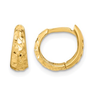Leslie's 14K Polished and Diamond-cut Huggie Hoop Earrings